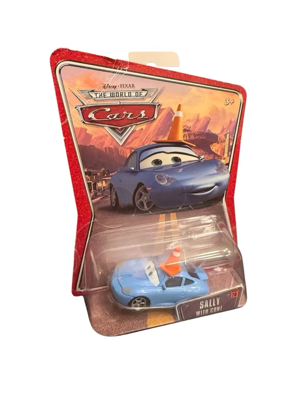 Pixar Cars Sally Diecast Toy Car Sally with Cone on Head Sealed Unopened Flawed